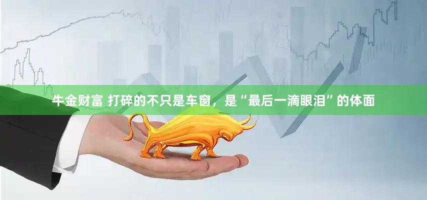 牛金财富 打碎的不只是车窗，是“最后一滴眼泪”的体面